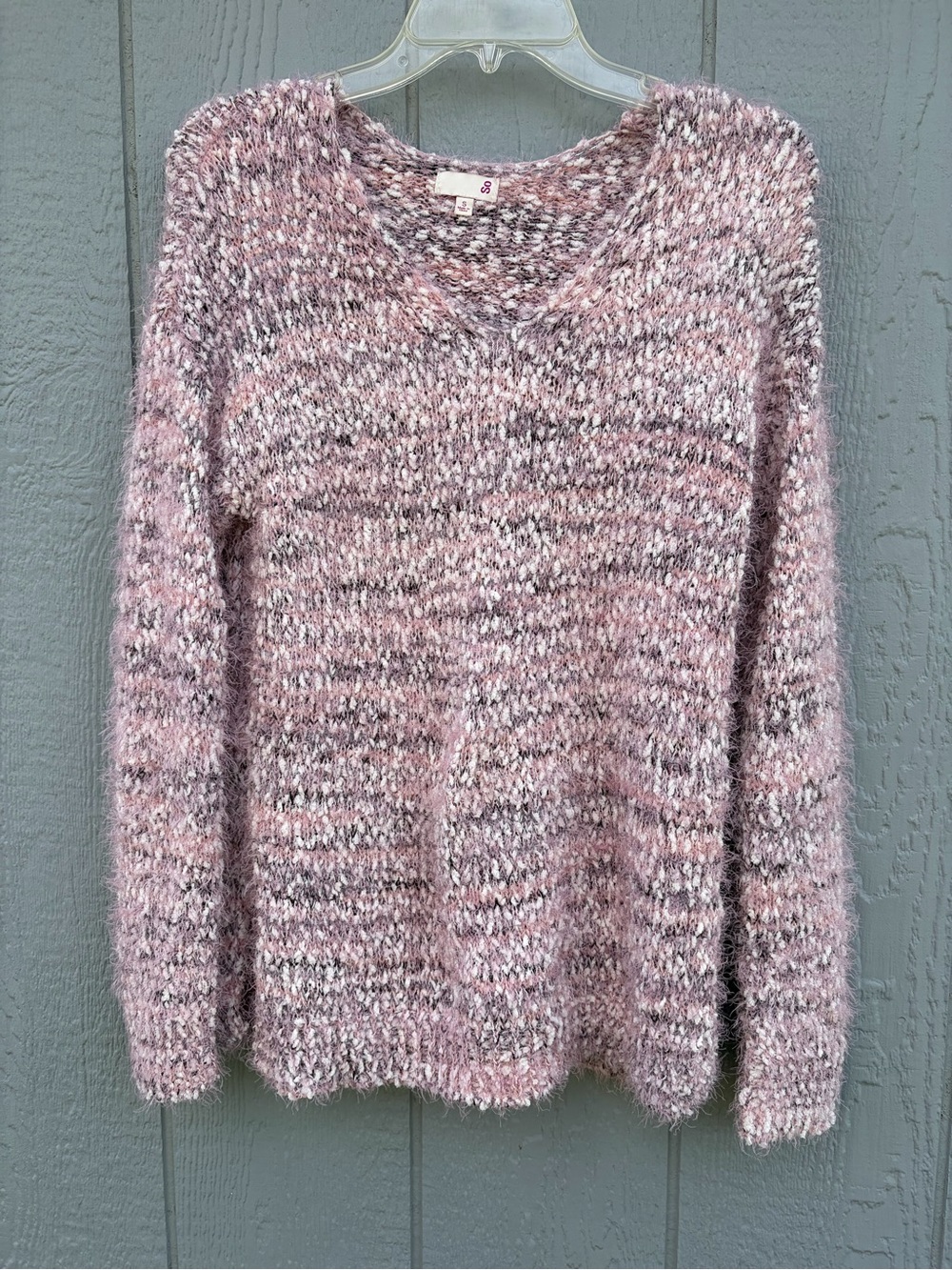 SO Sweater Womens Eyelash Sweater SZ SM Boho Oversized Cottagecore Cozy Pink